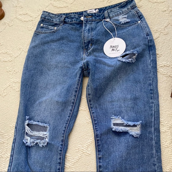 HAYDEN KNEE RIP JEANS MIDWASH DENIM- PrincessPolly - Picture 4 of 5